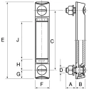 Elesa Liquid Level Indicator Polyamide Technopolymer Housing, M12 M10 Thread, 254 mm Scale Length, 18 bar Pressure 11361