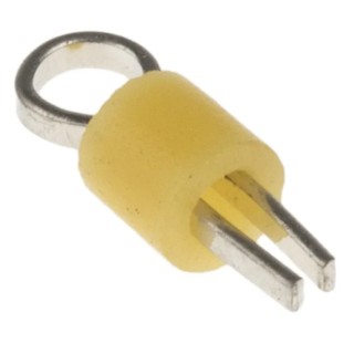 RS PRO Yellow Insulated Terminal Post Phosphor Bronze Body 1.32 mm Hole Diameter 262-2056