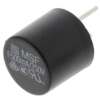 Schurter Non-Resettable Fuse Radial 500mA 250V AC Fast Acting Thermoplastic Body MSF 250 Series 0034.6011