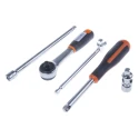 Bahco 16-Piece 1/4 in 6 Point Standard Socket Set Chrome Finish Alloy Steel Drive 1/4 in 6715MGS