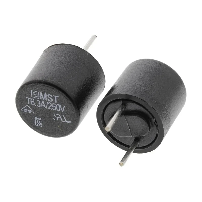 Schurter Non-Resettable Radial Fuse 6.3A, 250V AC Thermoplastic Body MST 250 Series 0034.6623