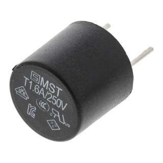Schurter Non-Resettable Fuse Radial 1.6A 250V ac Thermoplastic Body MST 250 Series 0034.6617