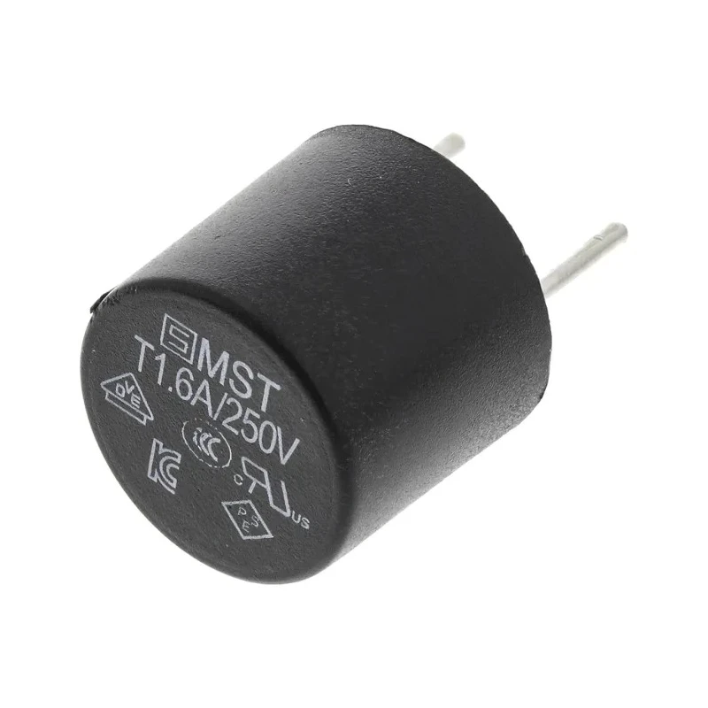 Schurter Non-Resettable Fuse Radial 1.6A 250V ac Thermoplastic Body MST 250 Series 0034.6617