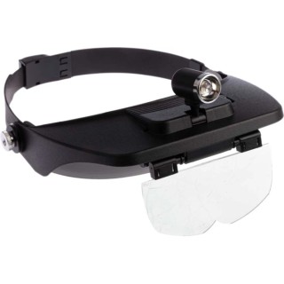 RS PRO Illuminated Magnifier, Magnifying Headband, Battery Operated LED with Four Lenses 1.2x to 3.5x Model 146-5483