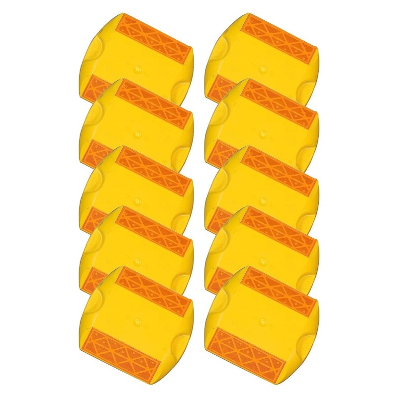 robustt-road-reflector-yellow-and-red-plastic-abs-road-stud-set-of-10-pieces-58210