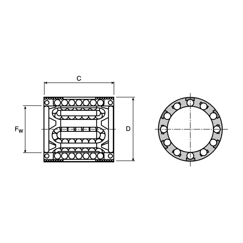 Ewellix Makers in Motion Linear Ball Bushing Bearing with 12 mm ID 19 mm OD 695 N Dynamic Load 510 N Static Load LBBR 12