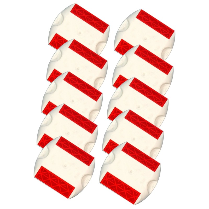 robustt-road-reflector-white-and-red-plastic-abs-road-stud-set-of-10-pieces-58213