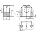 Ewellix Makers in Motion Linear Shaft Support 2-Bolt Base Bearing Housing Aluminium 45 mm Height LSHS20