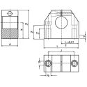 Ewellix Makers in Motion Linear Shaft Support 2-Bolt Base Bearing Housing Aluminium 45 mm Height LSHS20