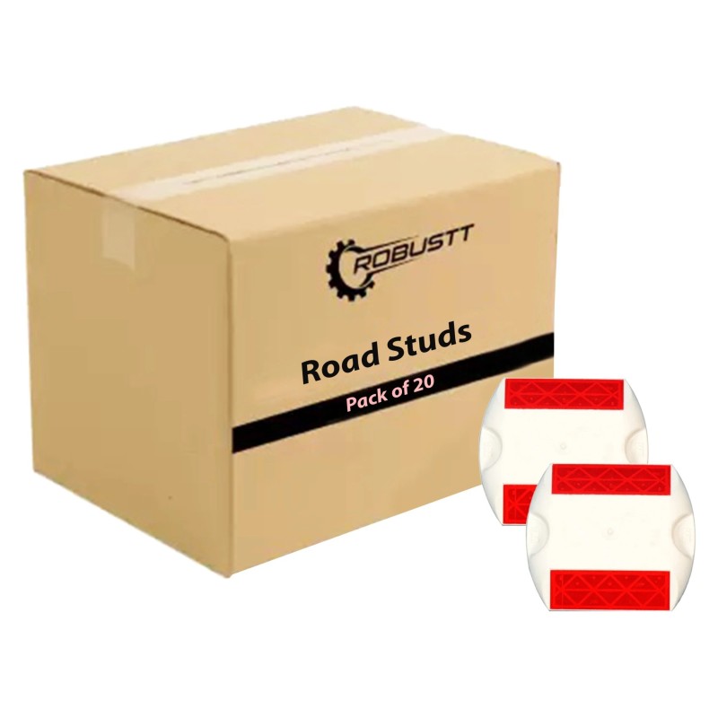 robustt-road-reflector-white-and-red-plastic-abs-road-stud-set-of-20-pieces-58214