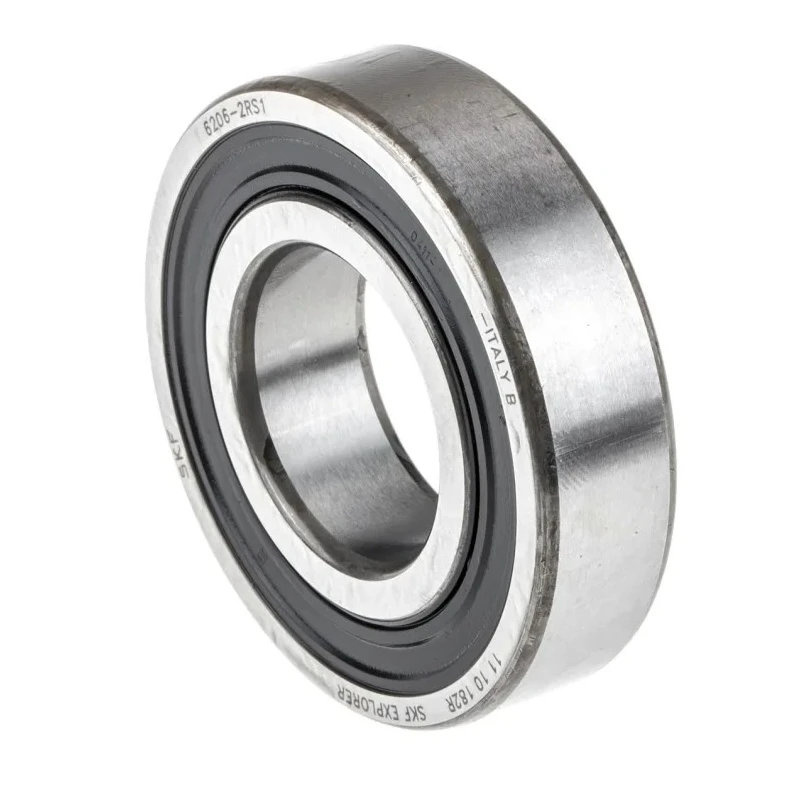 SKF Single Row Deep Groove Ball Bearing 30 mm ID, 62 mm OD, 16 mm Race Width, Steel Material, Sealed Ends 6206-2RS1