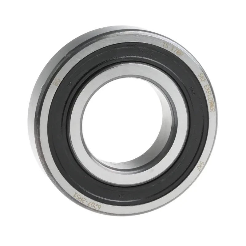 SKF Single Row Deep Groove Ball Bearing 35 mm ID, 72 mm OD, 17 mm Width, Sheet Metal Cage, Sealed Ends 6207-2RS1