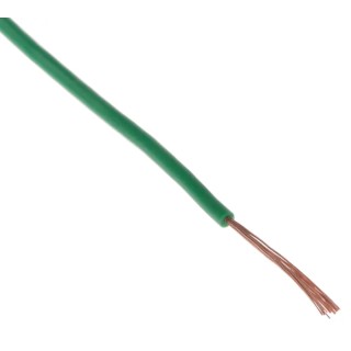 Staubli Green Equipment Wire 27 AWG 26x0.07 mm Copper Conductor Flame Retardant Weather Resistant 100 m Reel 285-7707
