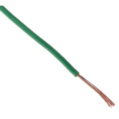 Staubli Green Equipment Wire 27 AWG 26x0.07 mm Copper Conductor Flame Retardant Weather Resistant 100 m Reel 285-7707