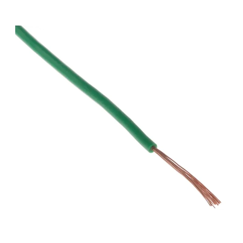 Staubli Green Equipment Wire 27 AWG 26x0.07 mm Copper Conductor Flame Retardant Weather Resistant 100 m Reel 285-7707