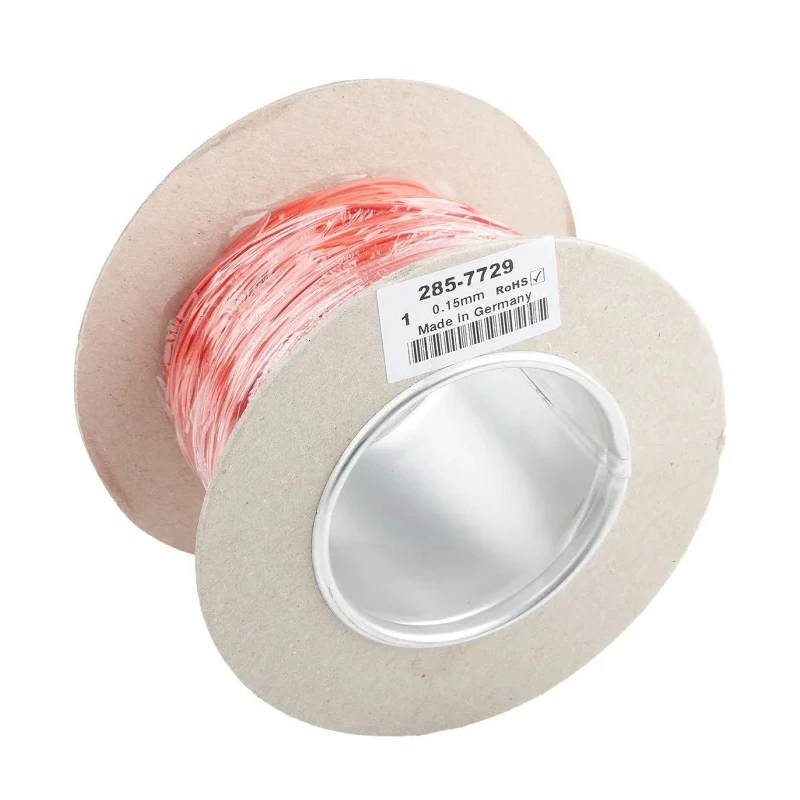 Staubli Red Hook Up Wire, 26 AWG, 39x0.07 mm Core Strands, 100 m Length, 500V, Flame Retardant, Low Smoke Halogen 285-7729