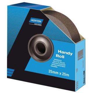 Norton Aluminium Oxide Abrasive Paper Cloth Roll 25m Length 38mm Width P60 Grit Medium Grade 63642531824