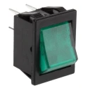 Arcolectric (Bulgin) Ltd Illuminated DPST On-Off Rocker Switch Panel 16A, Green Rectangular Actuator C1353ALNAF