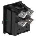 Arcolectric (Bulgin) Ltd Illuminated DPST On-Off Rocker Switch Panel 16A, Green Rectangular Actuator C1353ALNAF