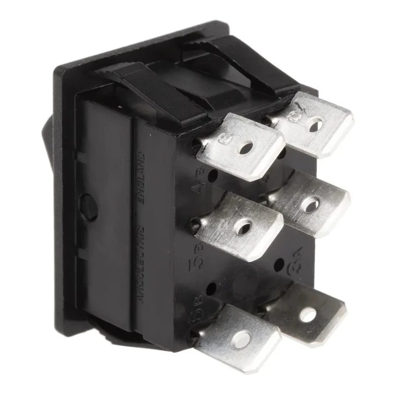 Arcolectric (Bulgin) Ltd DPDT On-Off-On On-Off-On Rocker Switch Panel Aluminium Housing 16A C1570ALAAA