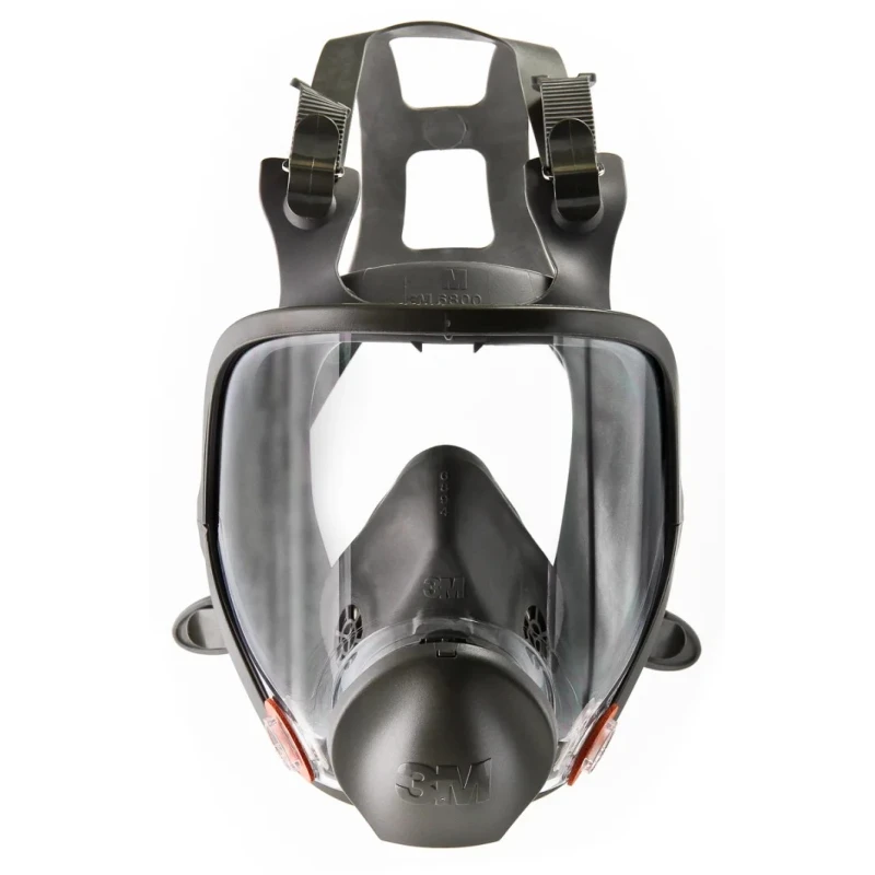 3M 6000 Series Full Mask Respirator Mask, Size M, Reusable Silicone Thermoplastic Elastomer 6800