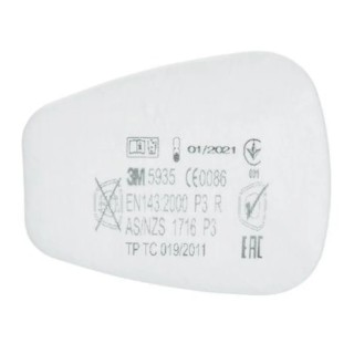 3M Dust Filter for Use with 3M 5000 Series Respirator 5935, Bayonet Connection, White, UK Origin 5935