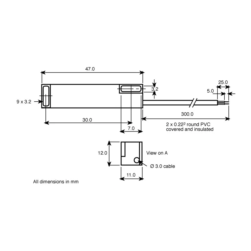 Assemtech 15 ° Horizontal Tilt Switch 250 mA 60 V AC S1039CW