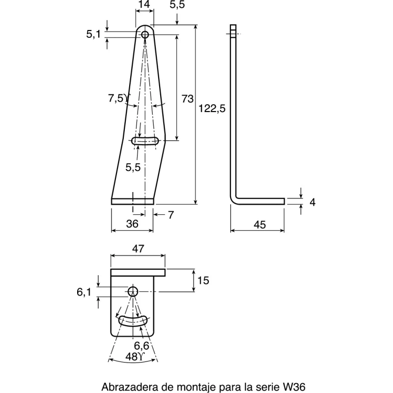 SICK BEF Series Mounting Bracket Accessory for W36 Photoelectric Sensors 45mm Width 36mm Height BEF-WN-W32