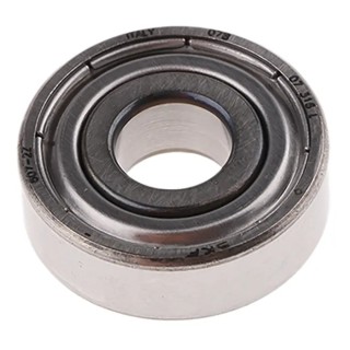 SKF Single Row Deep Groove Ball Bearing, Shielded, 7 mm ID, 19 mm OD, 6 mm Race Width, Steel Ball, Sheet Metal Cage 607-2Z