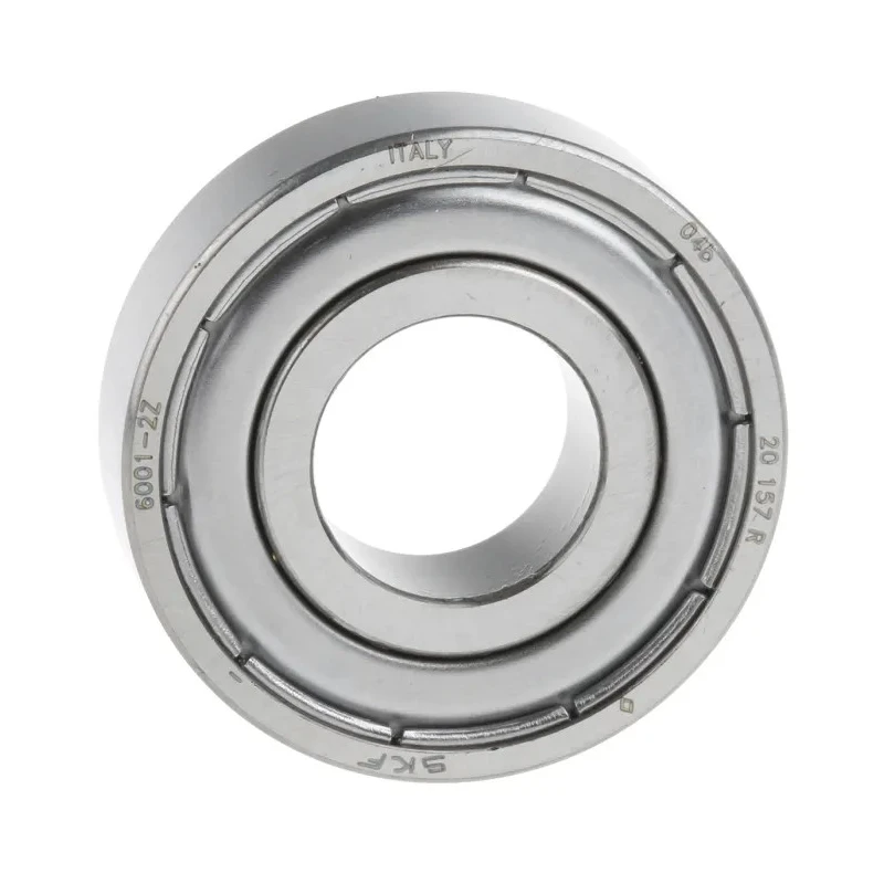 SKF Single Row Deep Groove Ball Bearing, Shielded, Sheet Metal Cage, Steel Balls, 12 mm ID, 28 mm OD, 8 mm Width 6001-2Z