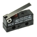 ZF Hinge Lever Micro Switch, Solder Terminal, 10.1A, 250 V AC, SPDT, IP6K7 DC2C-A1LB