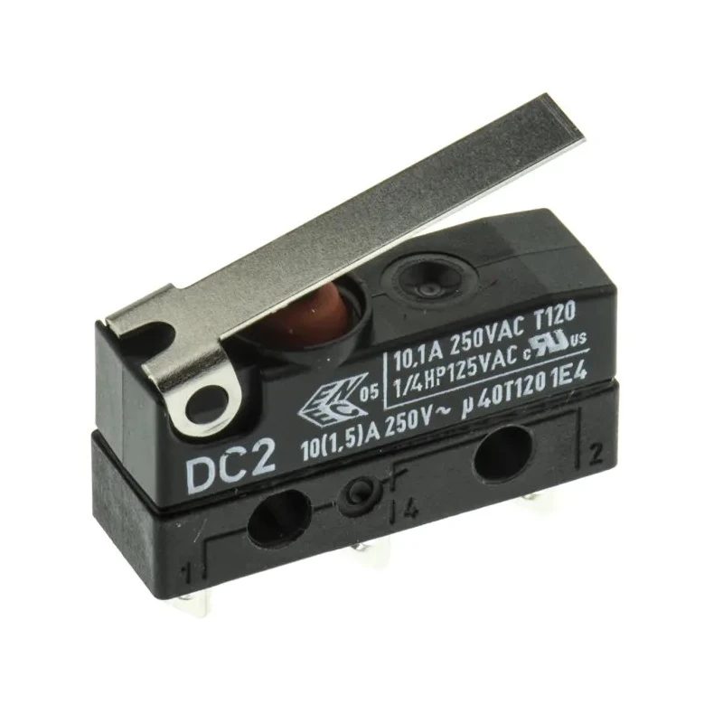 ZF Hinge Lever Micro Switch, Solder Terminal, 10.1A, 250 V AC, SPDT, IP6K7 DC2C-A1LB