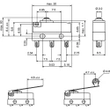 ZF Hinge Lever Micro Switch, Solder Terminal, 10.1A, 250 V AC, SPDT, IP6K7 DC2C-A1LB