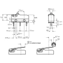 ZF Hinge Lever Micro Switch, Solder Terminal, 10.1A, 250 V AC, SPDT, IP6K7 DC2C-A1LB