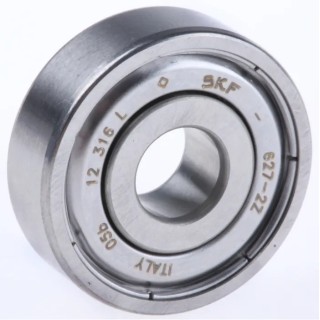 SKF Single Row Deep Groove Ball Bearing 7 mm ID, 22 mm OD, 7 mm Race Width, Shielded Sheet Metal Cage 627-2Z
