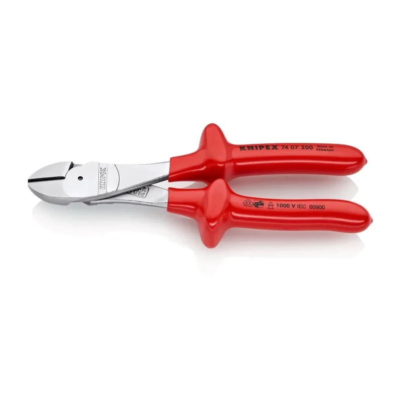 Knipex VDE/1000V Approved Diagonal Side Cutter 200mm, Jaw Width 11mm Model 74 07 200