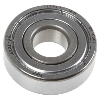 SKF Single Row Deep Groove Ball Bearing 12 mm ID, 32 mm OD, 10 mm Width, Shielded, Steel Balls 6201-2Z