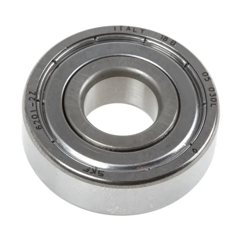 SKF Single Row Deep Groove Ball Bearing 12 mm ID, 32 mm OD, 10 mm Width, Shielded, Steel Balls 6201-2Z