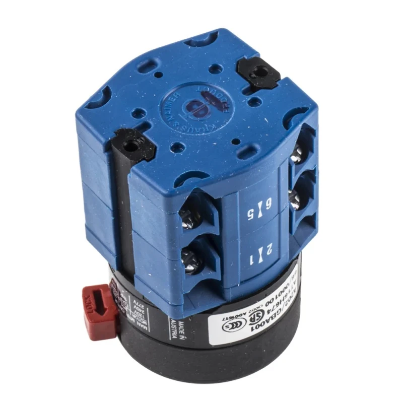 Kraus & Naimer Panel Mount 2 Position 3 Pole Cam Switch 20A 60° Throw CG8.A202/GBA001.*FT