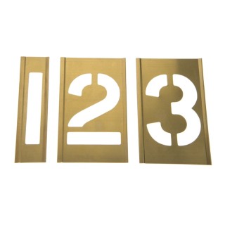 AT Brown 13 Piece Brass Stencil Numbers Only 76 mm Character Height 175136