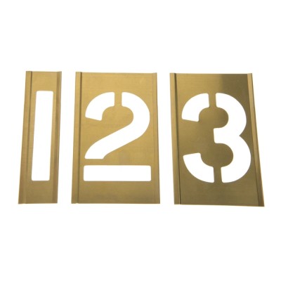 AT Brown 13 Piece Brass Stencil Numbers Only 76 mm Character Height 175136