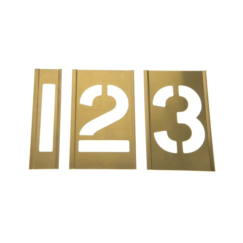 AT Brown 13 Piece Brass Stencil Numbers Only 76 mm Character Height 175136