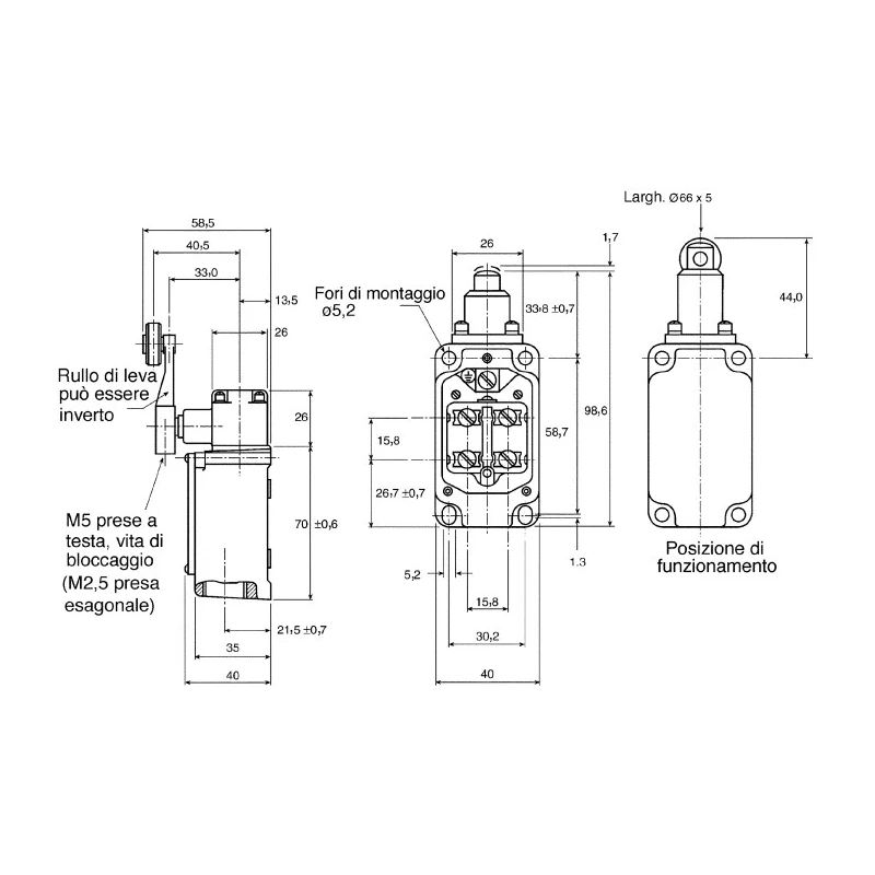 Honeywell Technologies LS Series Roller Lever Limit Switch, SPDT, IP67, Die Cast Zinc Housing, 240V AC, 6A 1LS244-4C