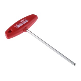 Wiha Nickel Chrome Plated T-Handle Metric Hex Key, Hex Size 5 mm, Chrome Vanadium Steel, Overall Length 182mm 22172