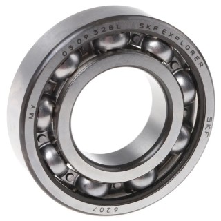 SKF Single Row Deep Groove Ball Bearing, 35 mm Inside Diameter, 72 mm Outside Diameter, 17 mm Race Width, Sheet Metal 6207