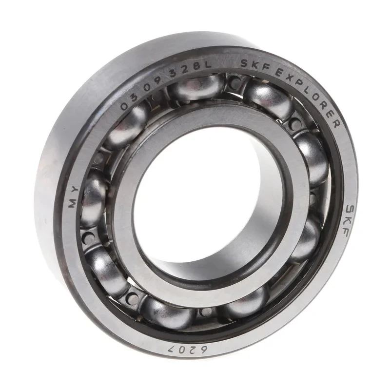 SKF Single Row Deep Groove Ball Bearing, 35 mm Inside Diameter, 72 mm Outside Diameter, 17 mm Race Width, Sheet Metal 6207