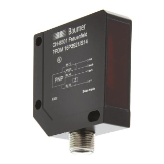 Baumer Retroreflective Photoelectric Sensor Block Sensor 4 m Detection Range PNP Output IP67 FPDM 16P3921/S14