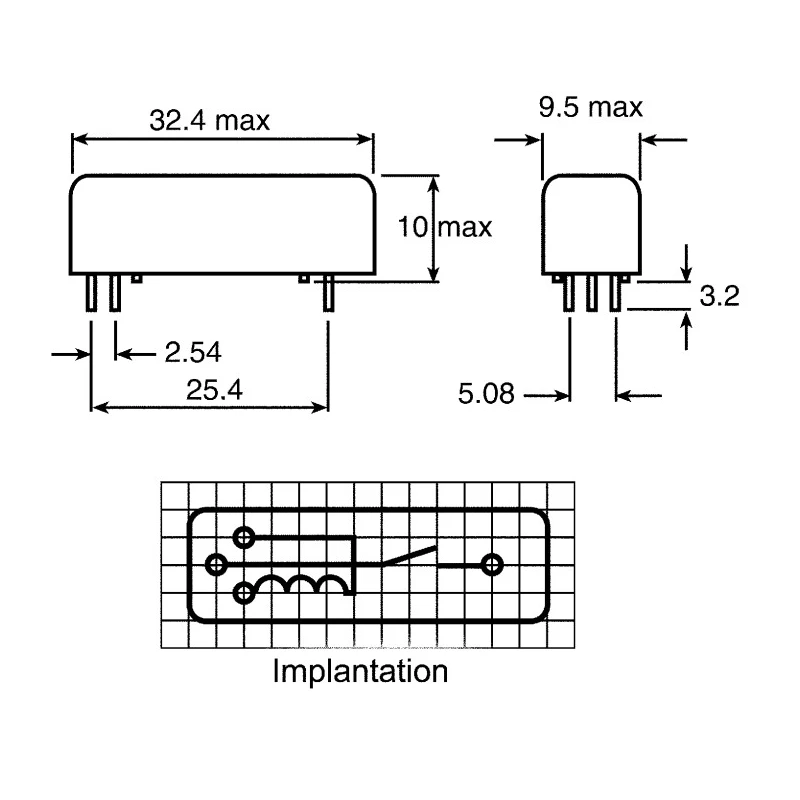 Meder SPNO Reed Relay Encapsulated Nickel-Plated Steel Case -20°C to +70°C BE24-1A74-M