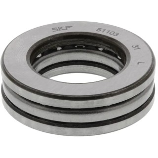 SKF Single-Row Thrust Ball Bearing 17 mm ID, 30 mm OD, 9 mm Race Width Steel Cage Sheet Metal Open End Type 51103