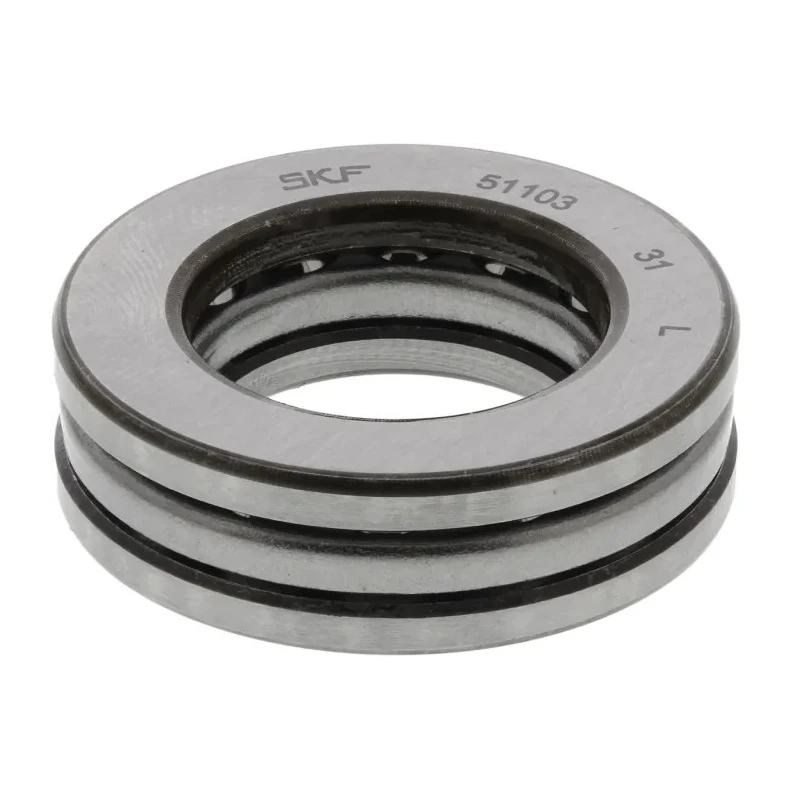 SKF Single-Row Thrust Ball Bearing 17 mm ID, 30 mm OD, 9 mm Race Width Steel Cage Sheet Metal Open End Type 51103